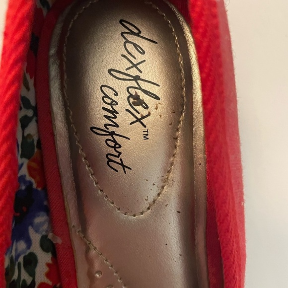 Dexflex Comfort Red Wedge Shoes with Bow Detail - Picture 5 of 5